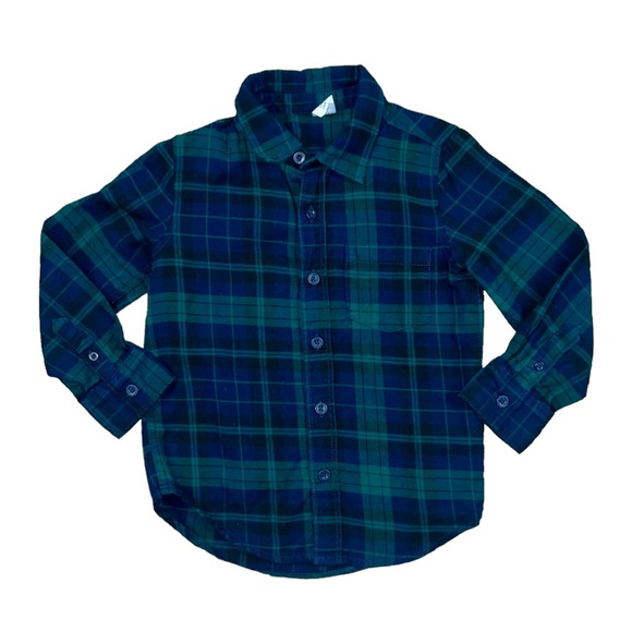 GAP Other - GAP Flannel Button Down 4 Years Blue Green Plaid